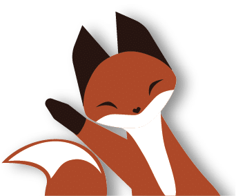 Desenho de uma raposa acenando.